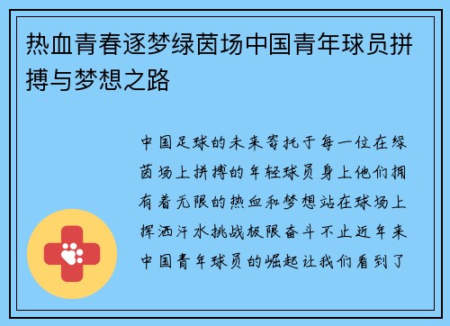 热血青春逐梦绿茵场中国青年球员拼搏与梦想之路